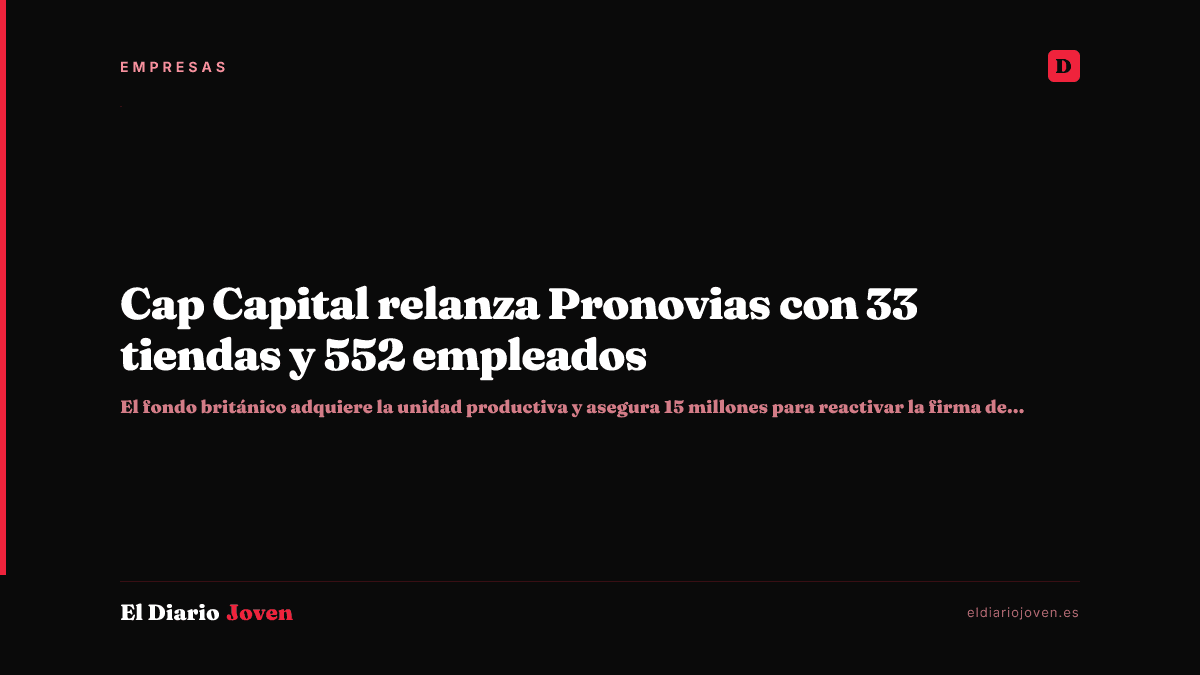 Cap Capital relanza Pronovias con 33 tiendas y 552 empleados