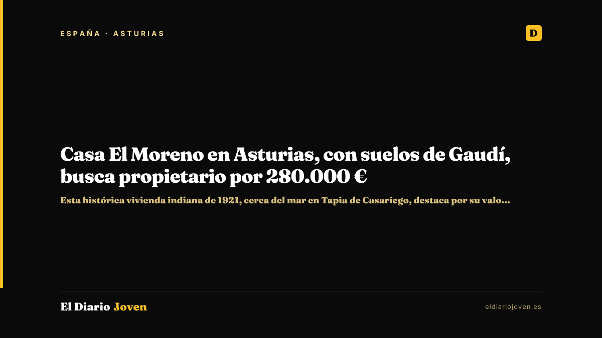 Casa El Moreno en Asturias, con suelos de Gaudí, busca propietario por 280.000 €