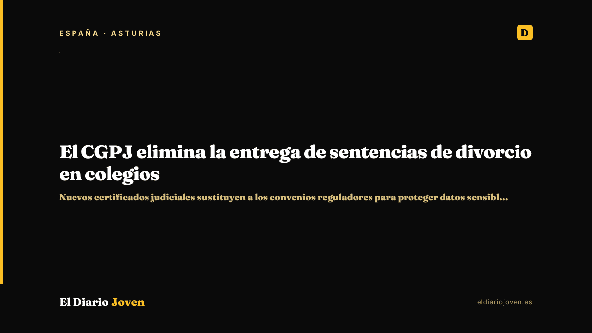 El CGPJ elimina la entrega de sentencias de divorcio en colegios