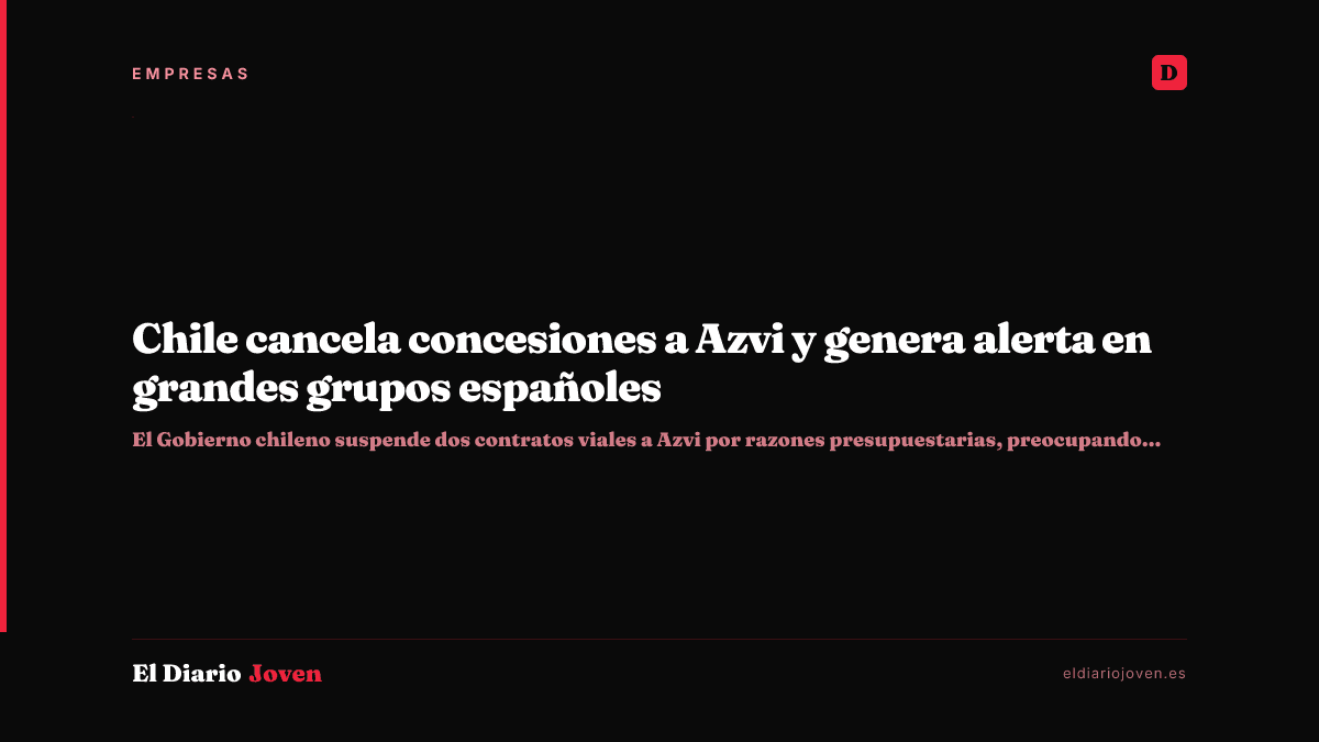 Chile cancela concesiones a Azvi y genera alerta en grandes grupos españoles