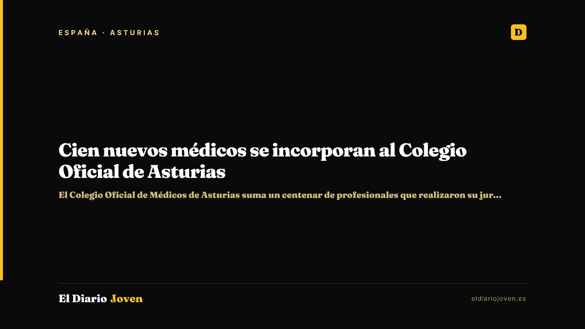 Cien nuevos médicos se incorporan al Colegio Oficial de Asturias