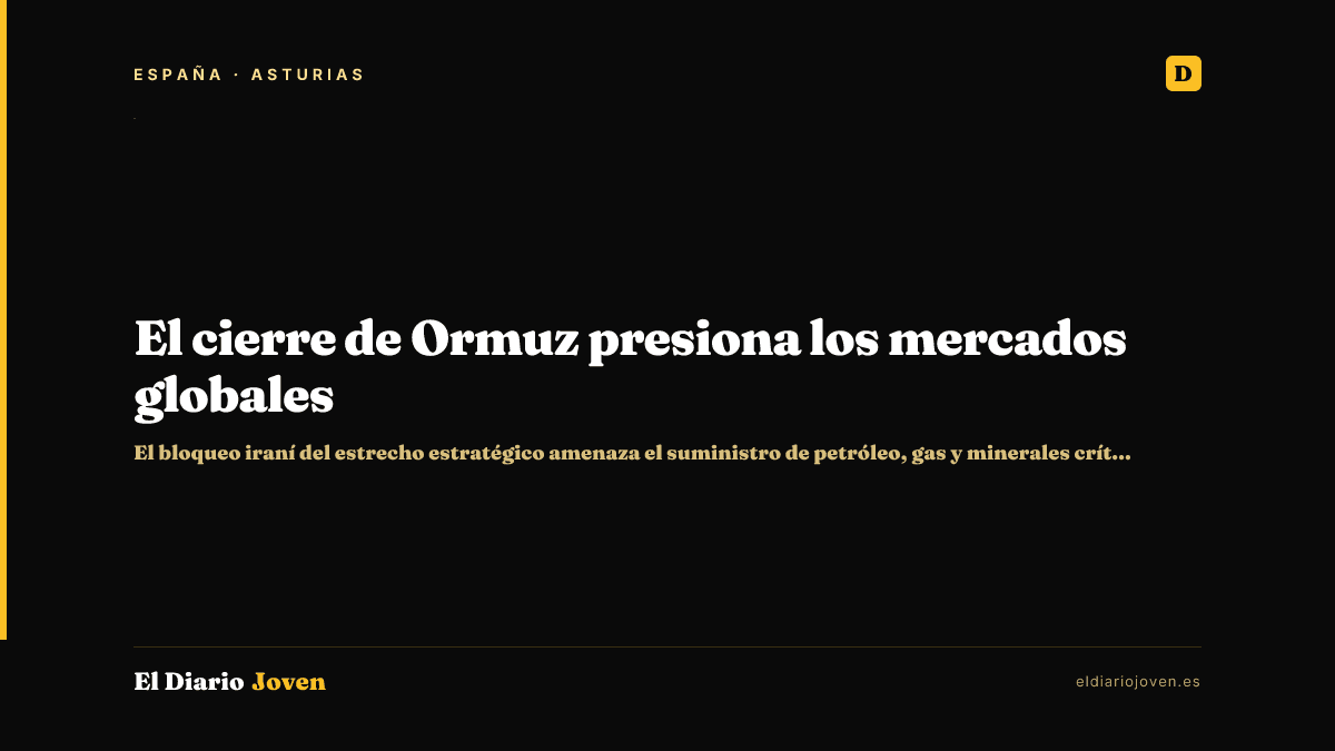 El cierre de Ormuz presiona los mercados globales