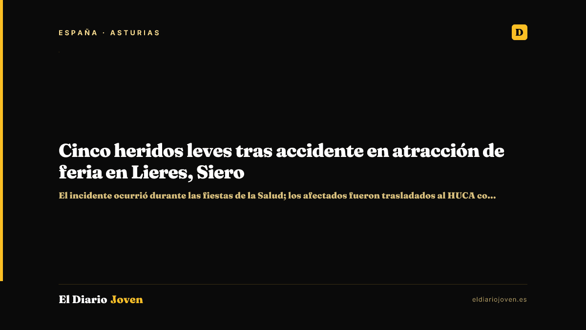 Cinco heridos leves tras accidente en atracción de feria en Lieres, Siero