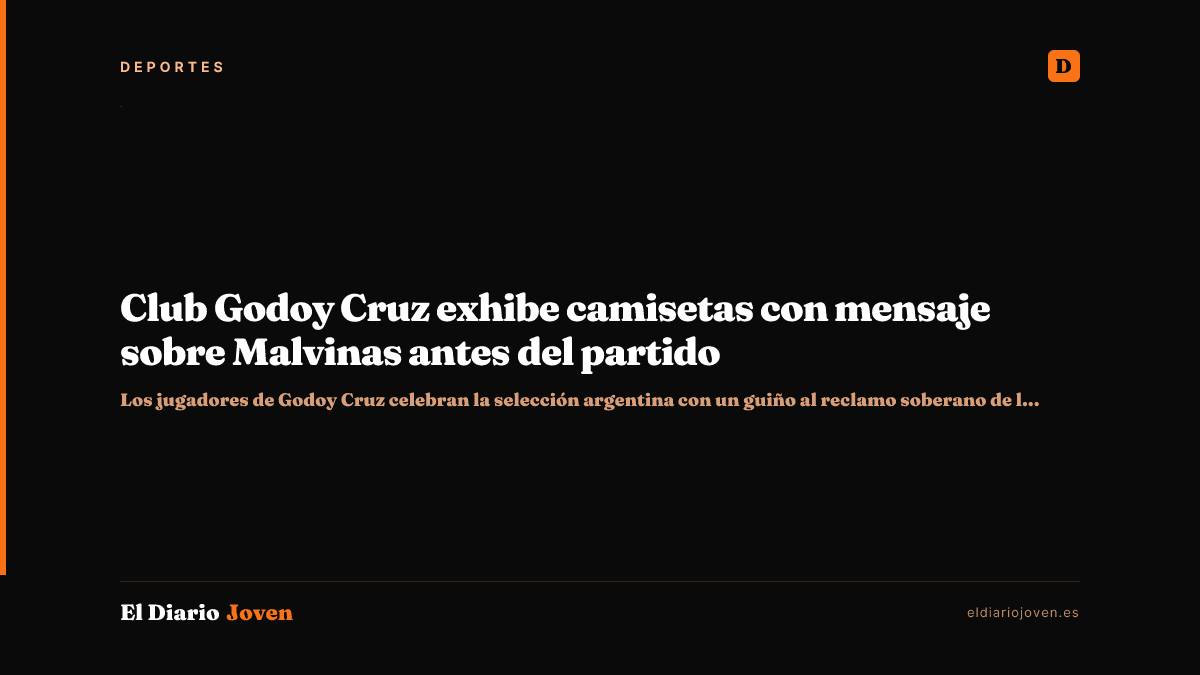Club Godoy Cruz exhibe camisetas con mensaje sobre Malvinas antes del partido