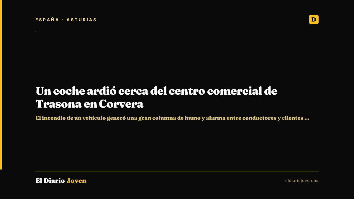Un coche ardió cerca del centro comercial de Trasona en Corvera