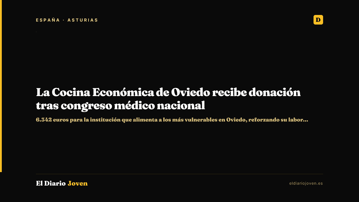 La Cocina Económica de Oviedo recibe donación tras congreso médico nacional