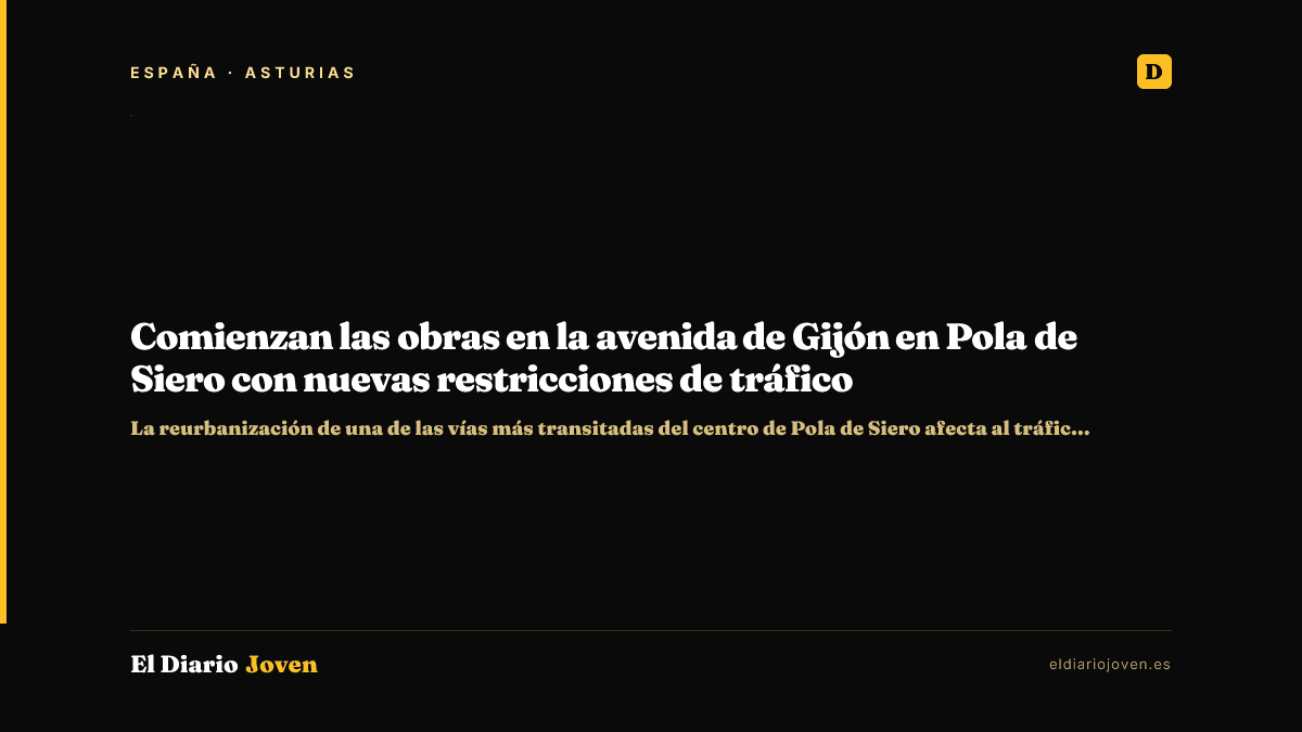 Comienzan las obras en la avenida de Gijón en Pola de Siero con nuevas restricciones de tráfico