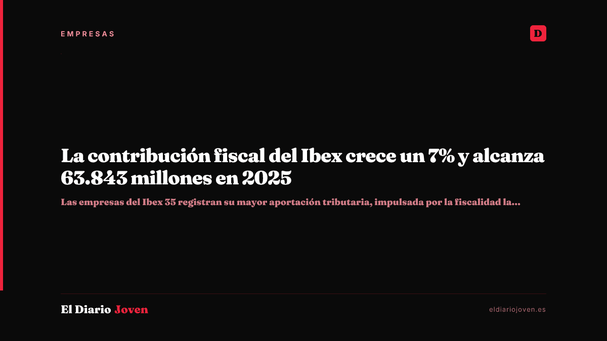 La contribución fiscal del Ibex crece un 7% y alcanza 63.843 millones en 2025