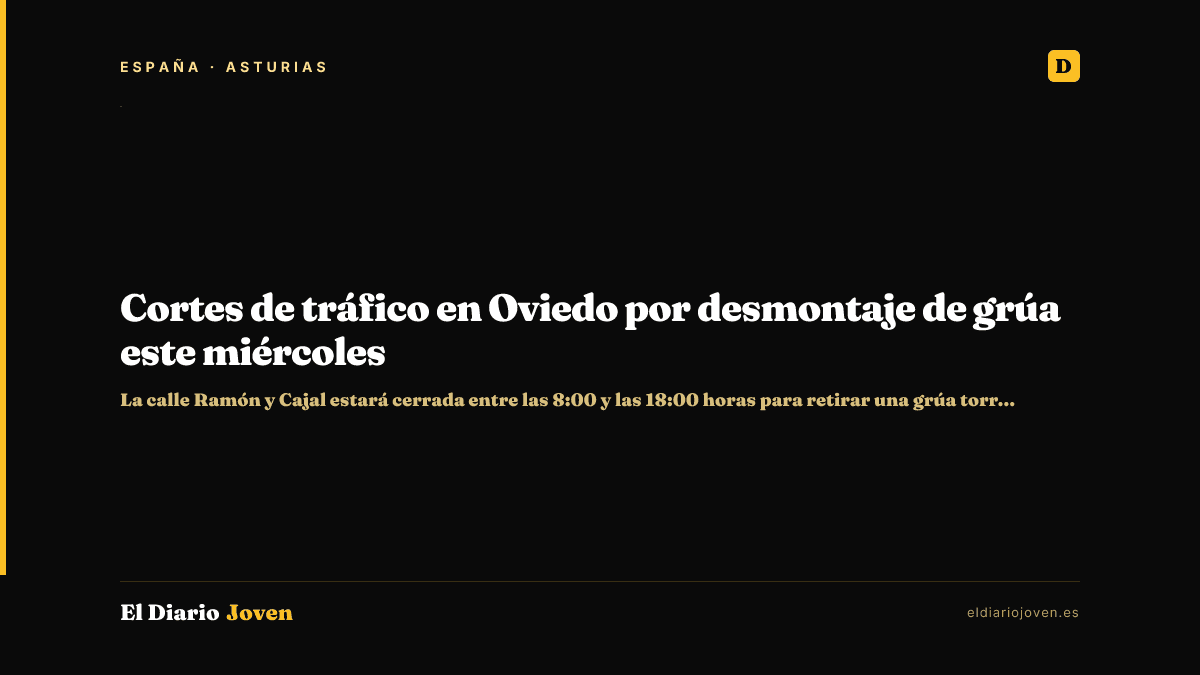Cortes de tráfico en Oviedo por desmontaje de grúa este miércoles
