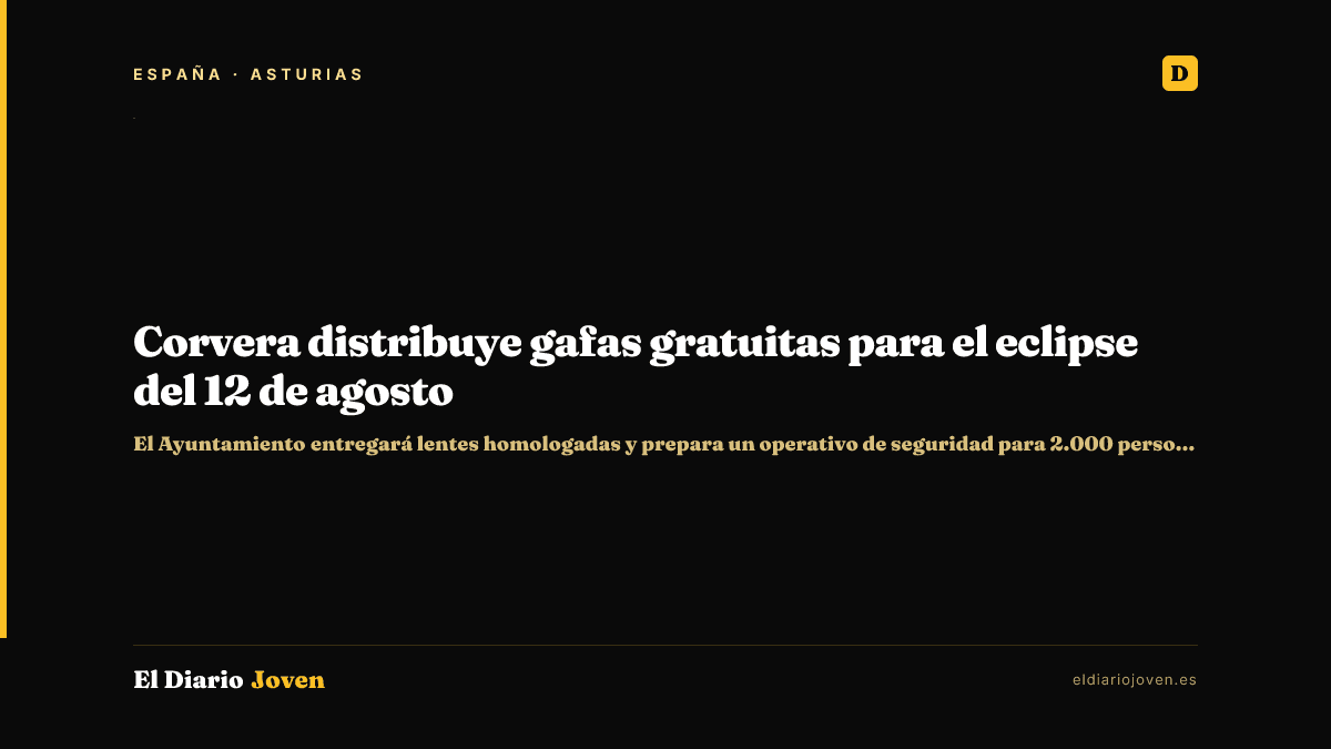 Corvera distribuye gafas gratuitas para el eclipse del 12 de agosto