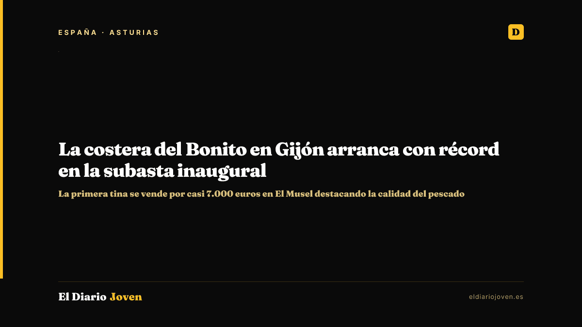 La costera del Bonito en Gijón arranca con récord en la subasta inaugural