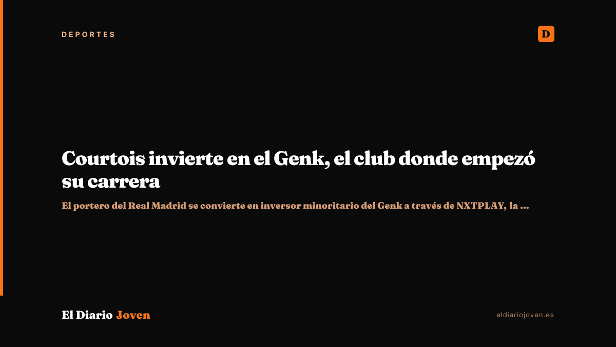 Courtois invierte en el Genk, el club donde empezó su carrera