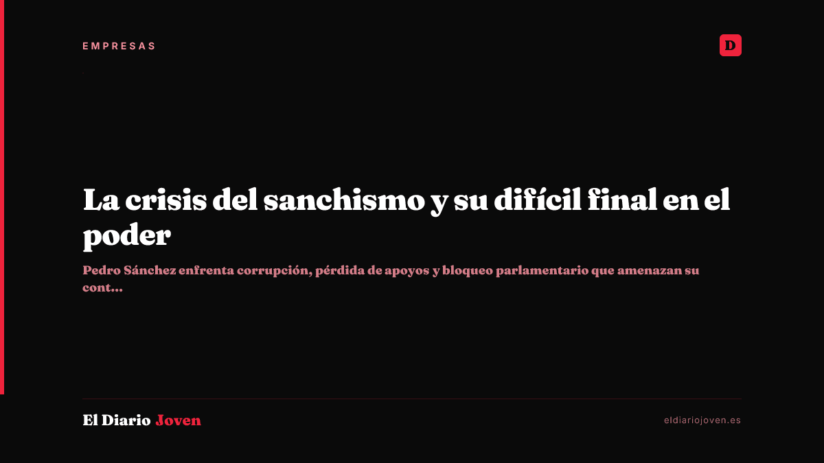 La crisis del sanchismo y su difícil final en el poder
