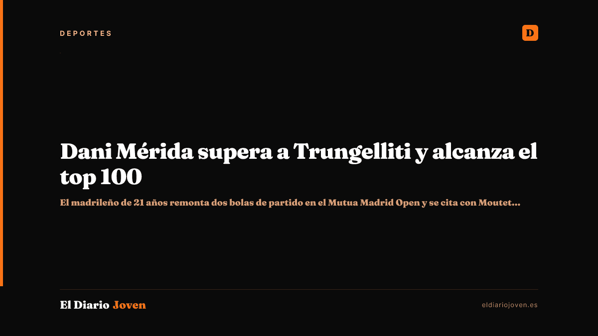 Dani Mérida supera a Trungelliti y alcanza el top 100