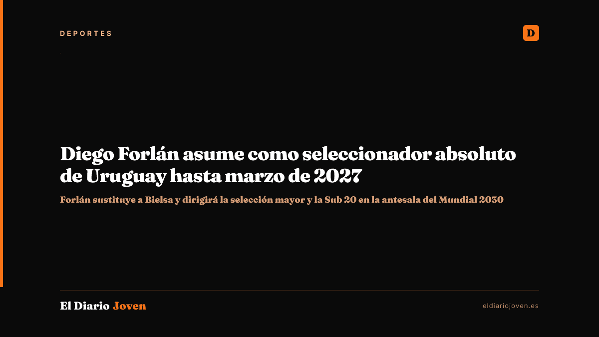 Diego Forlán asume como seleccionador absoluto de Uruguay hasta marzo de 2027