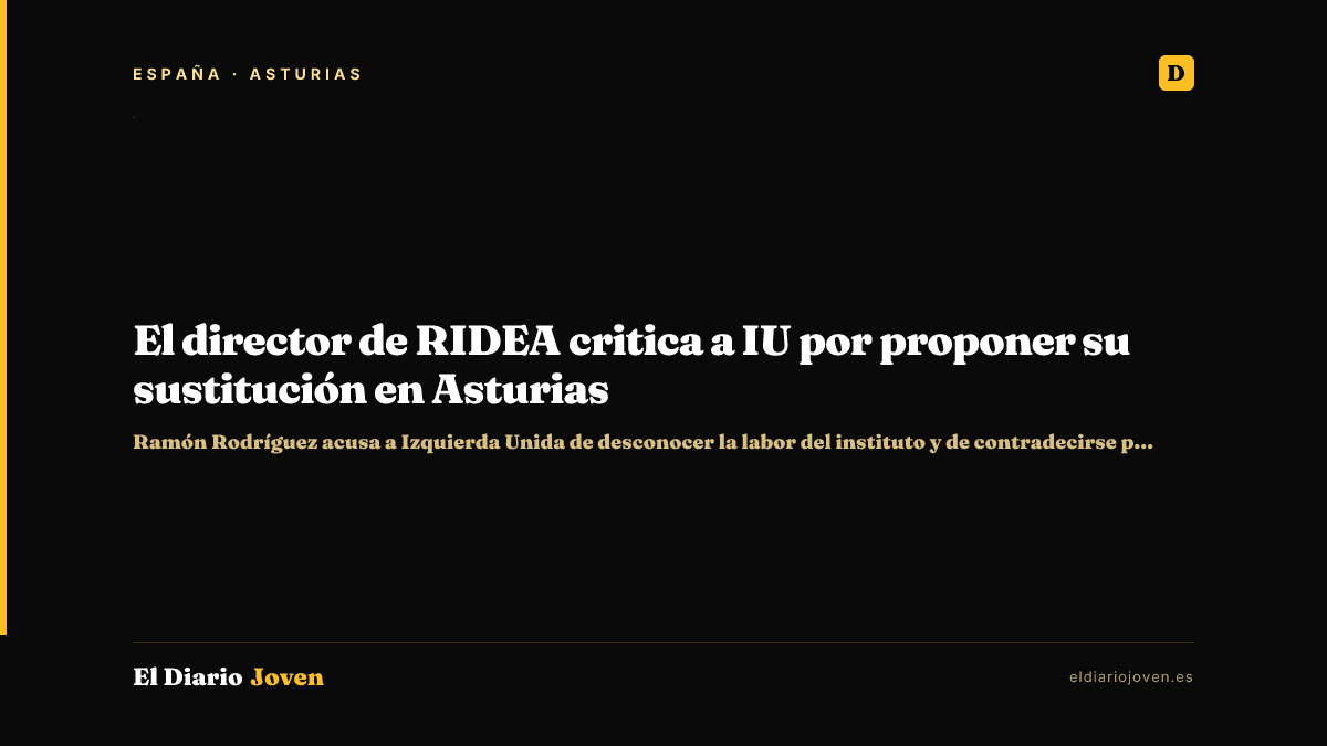 El director de RIDEA critica a IU por proponer su sustitución en Asturias