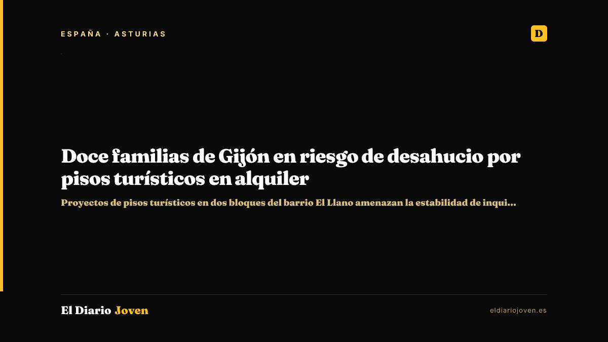 Doce familias de Gijón en riesgo de desahucio por pisos turísticos en alquiler