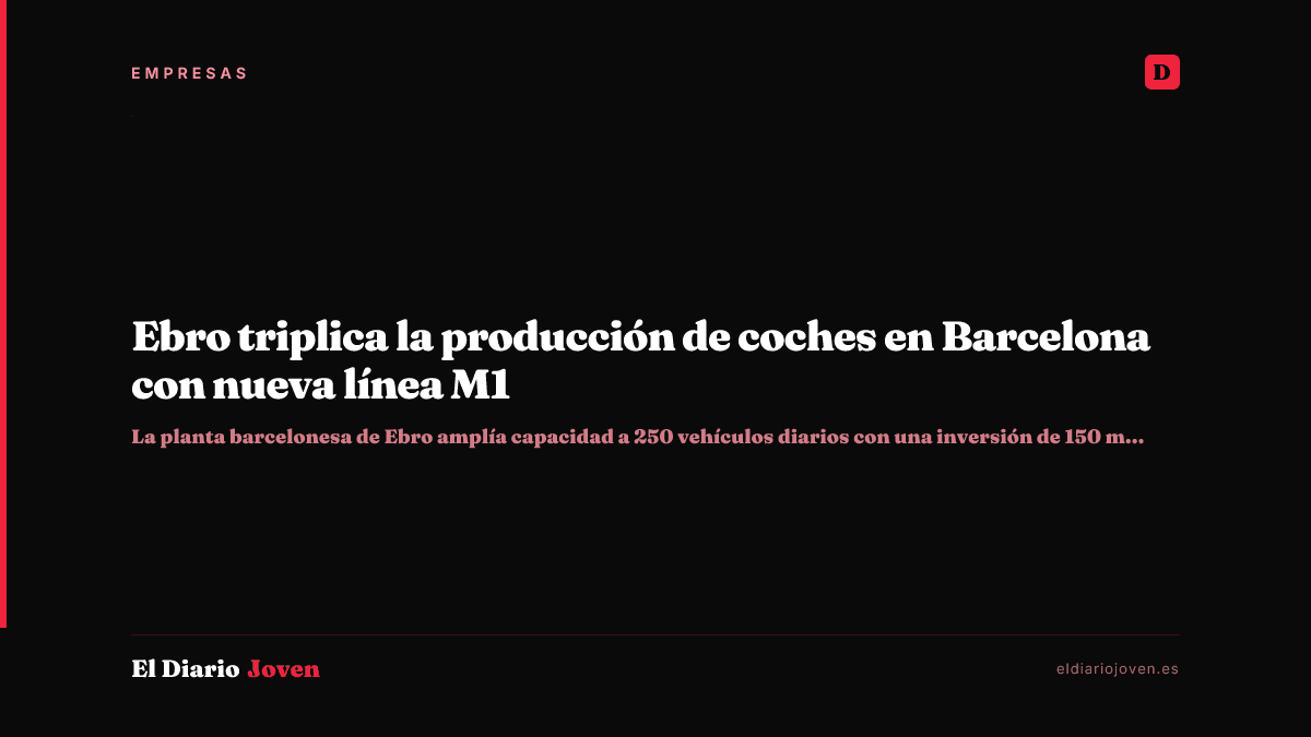 Ebro triplica la producción de coches en Barcelona con nueva línea M1