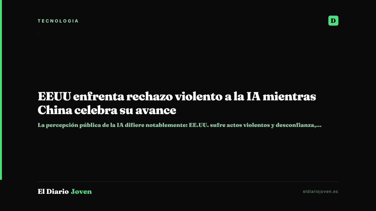 EEUU enfrenta rechazo violento a la IA mientras China celebra su avance