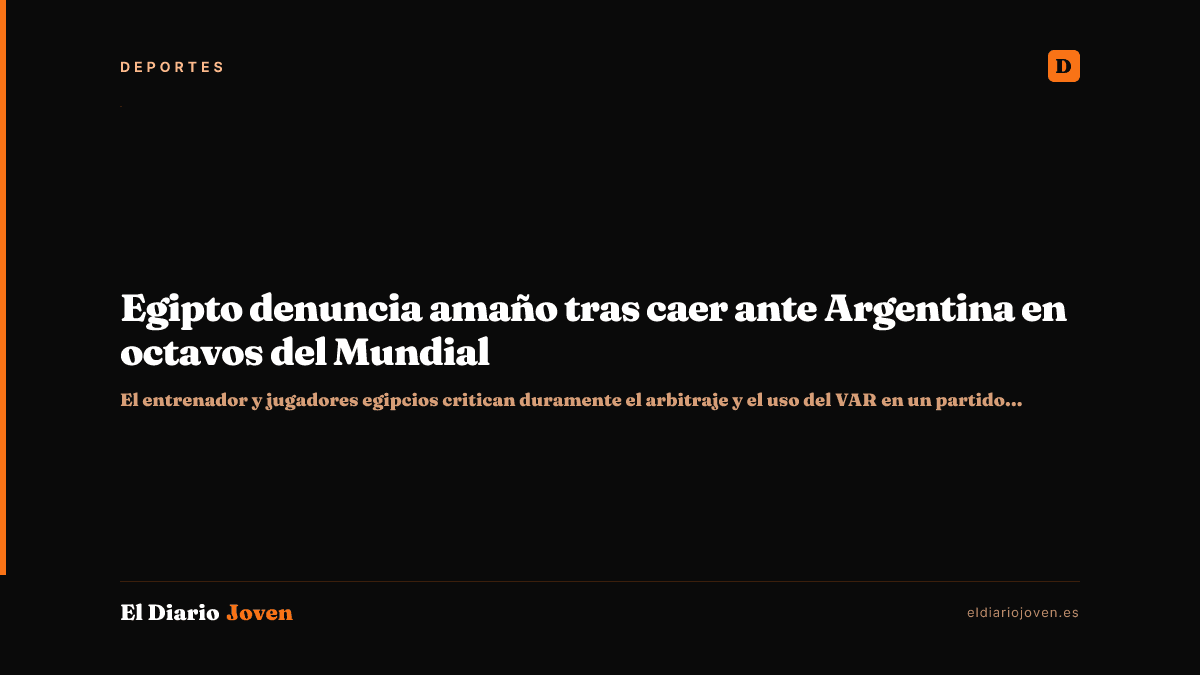 Egipto denuncia amaño tras caer ante Argentina en octavos del Mundial