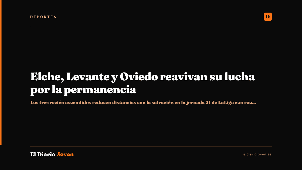 Elche, Levante y Oviedo reavivan su lucha por la permanencia
