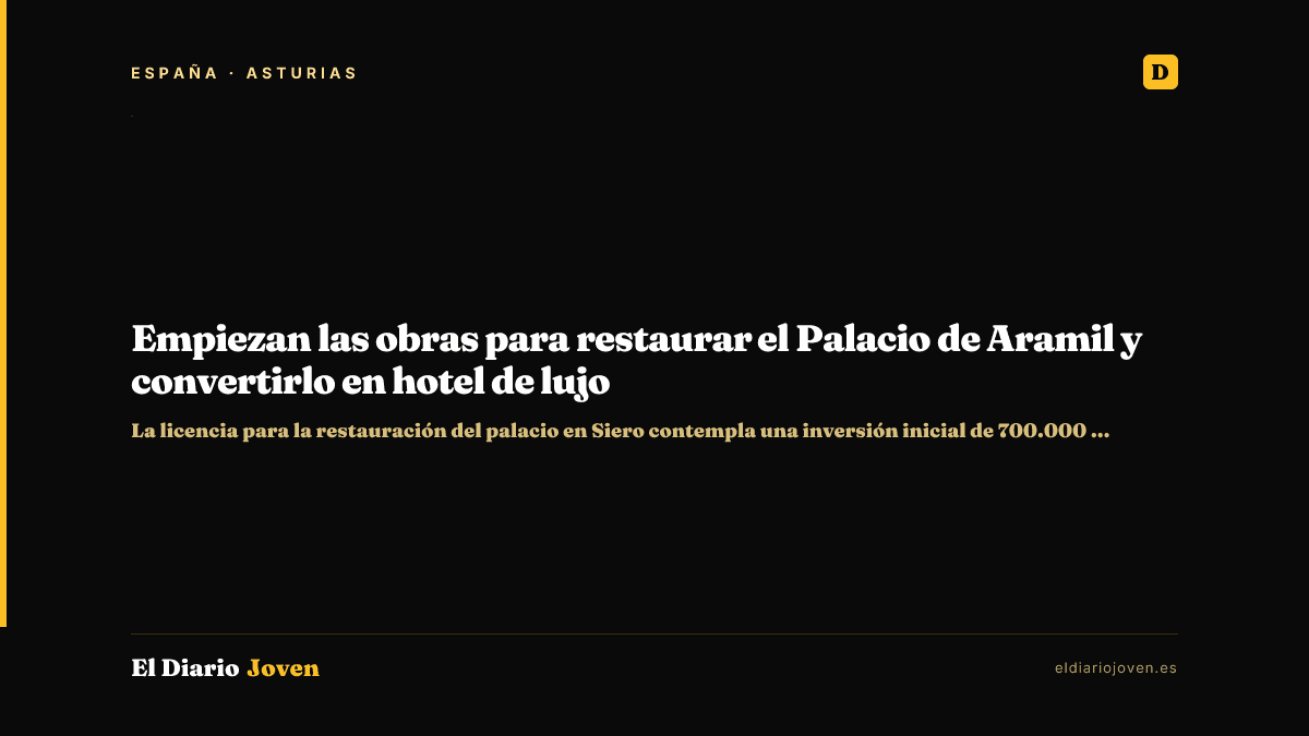 Empiezan las obras para restaurar el Palacio de Aramil y convertirlo en hotel de lujo