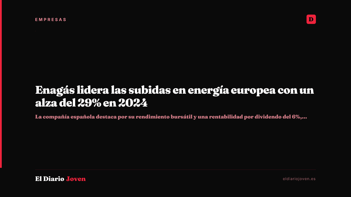 Enagás lidera las subidas en energía europea con un alza del 29% en 2024