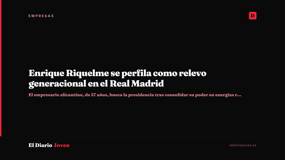Enrique Riquelme se perfila como relevo generacional en el Real Madrid