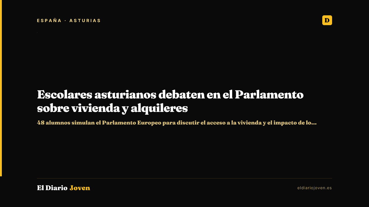 Escolares asturianos debaten en el Parlamento sobre vivienda y alquileres