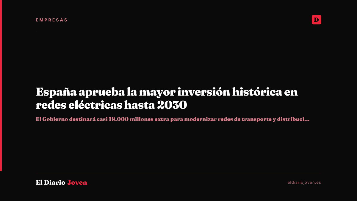 España aprueba la mayor inversión histórica en redes eléctricas hasta 2030