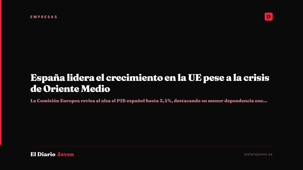 España lidera el crecimiento en la UE pese a la crisis de Oriente Medio