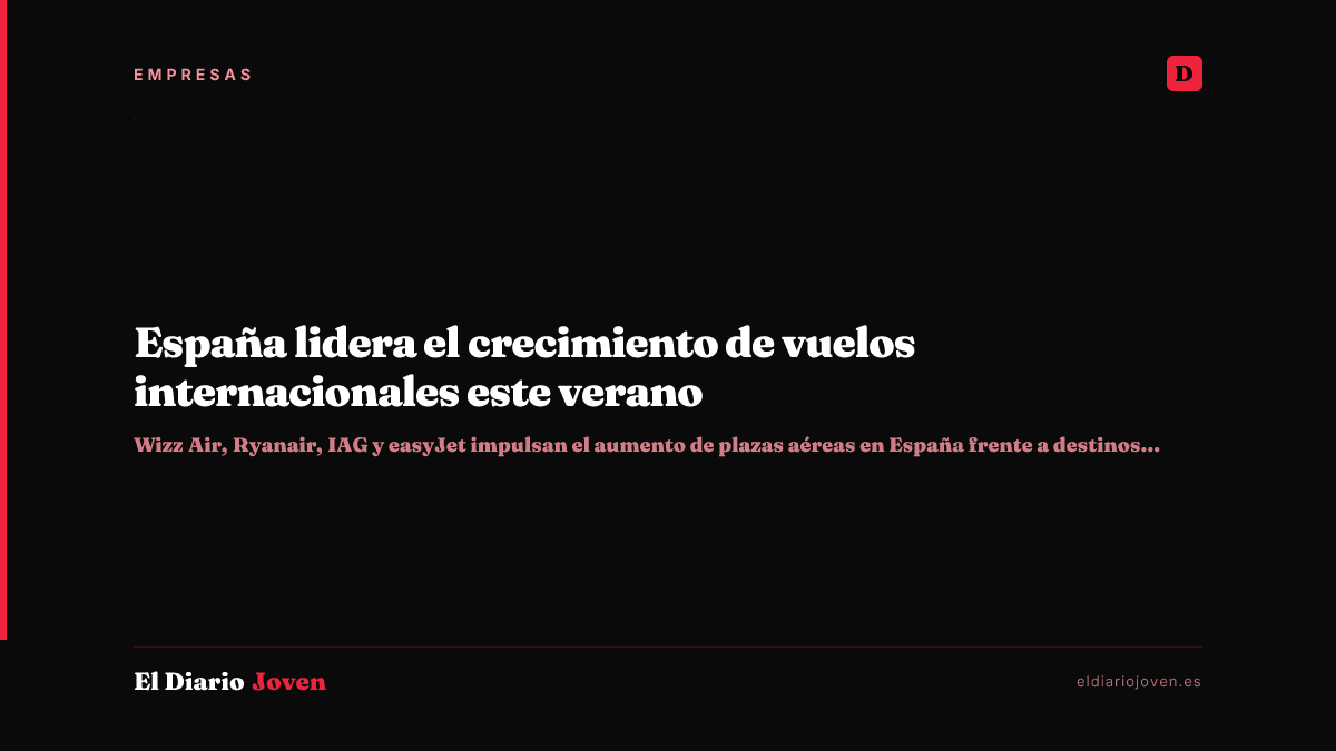 España lidera el crecimiento de vuelos internacionales este verano