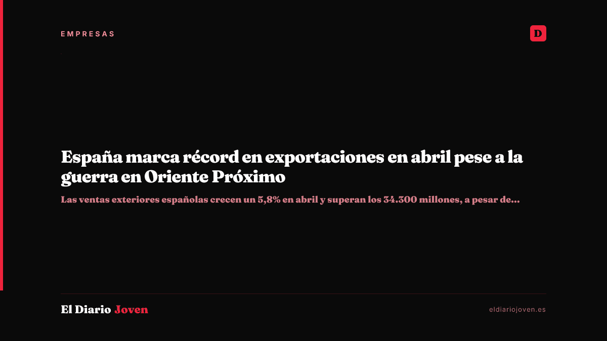 España marca récord en exportaciones en abril pese a la guerra en Oriente Próximo