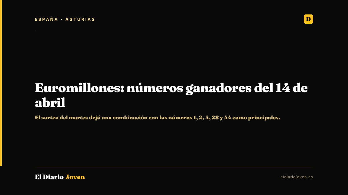 Euromillones: números ganadores del 14 de abril