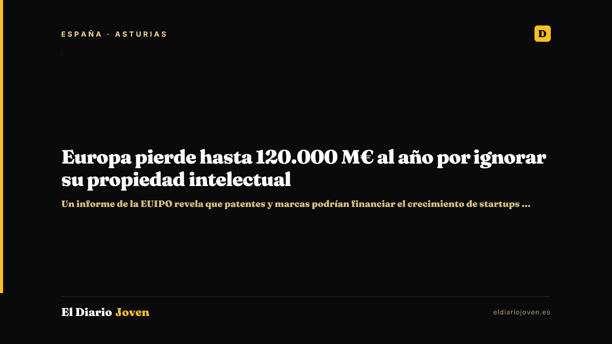 Europa pierde hasta 120.000 M€ al año por ignorar su propiedad intelectual