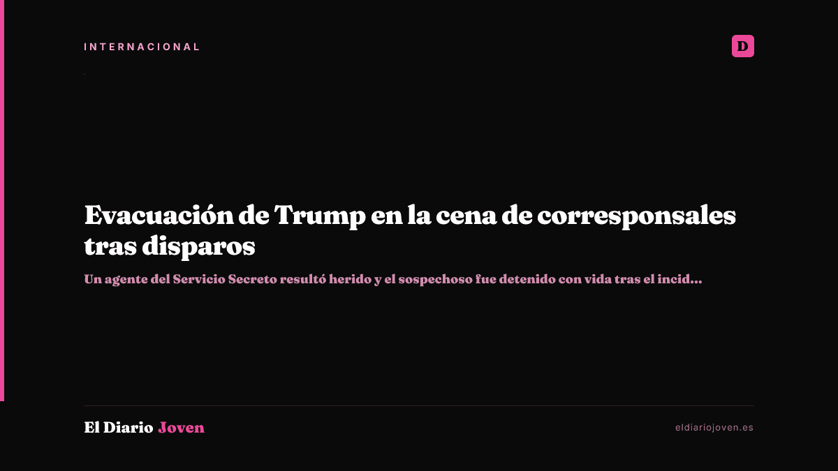 Evacuación de Trump en la cena de corresponsales tras disparos