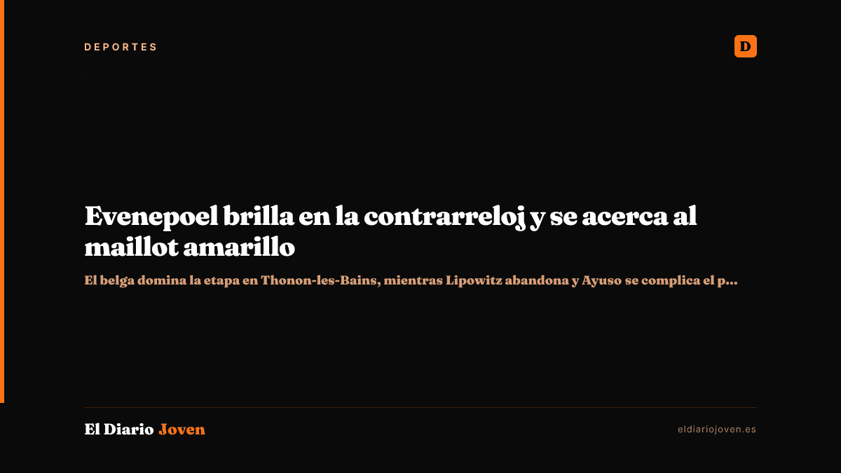 Evenepoel brilla en la contrarreloj y se acerca al maillot amarillo