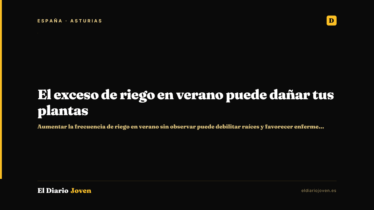 El exceso de riego en verano puede dañar tus plantas