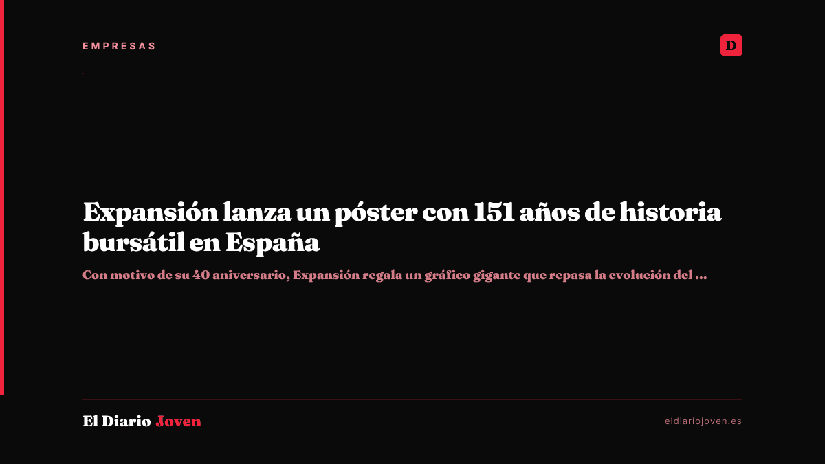 Expansión lanza un póster con 151 años de historia bursátil en España