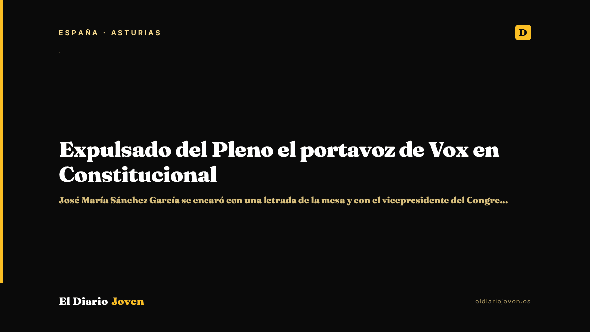 Expulsado del Pleno el portavoz de Vox en Constitucional