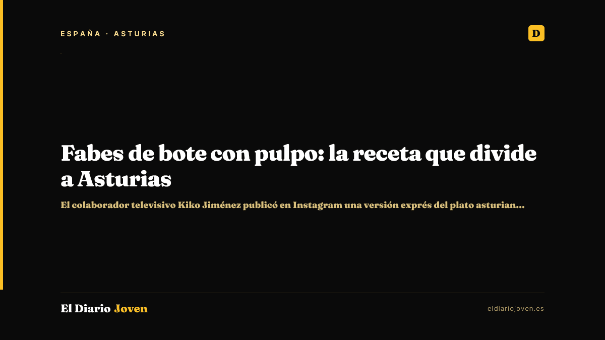 Fabes de bote con pulpo: la receta que divide a Asturias