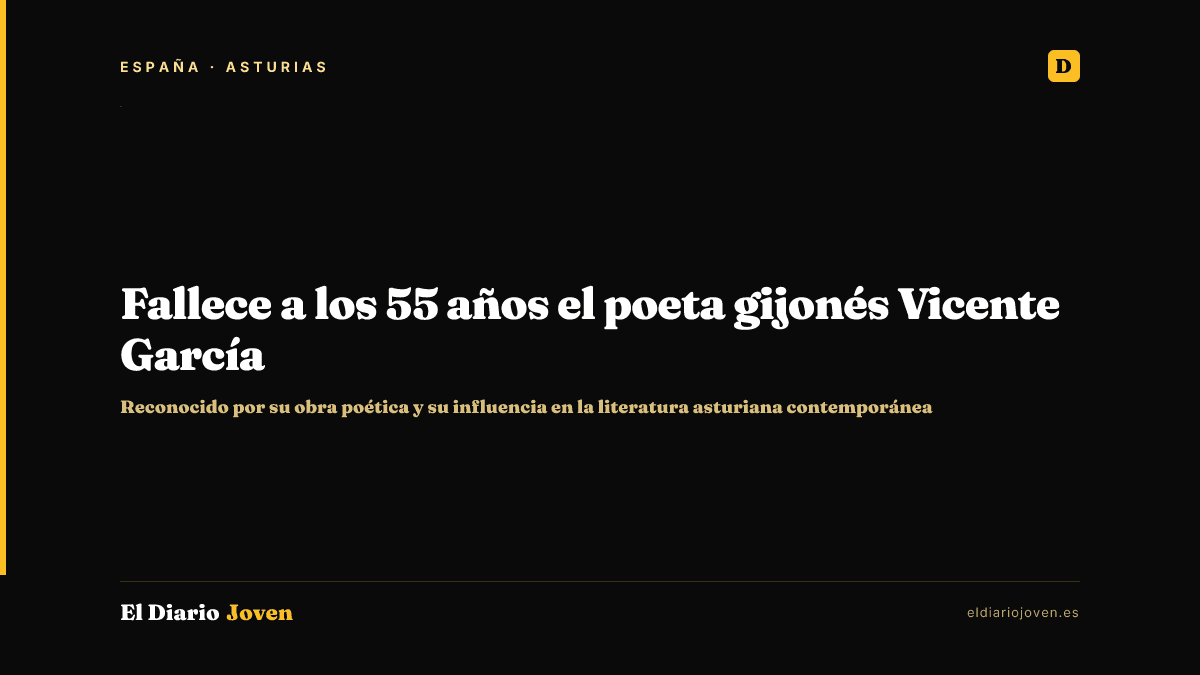 Fallece a los 55 años el poeta gijonés Vicente García