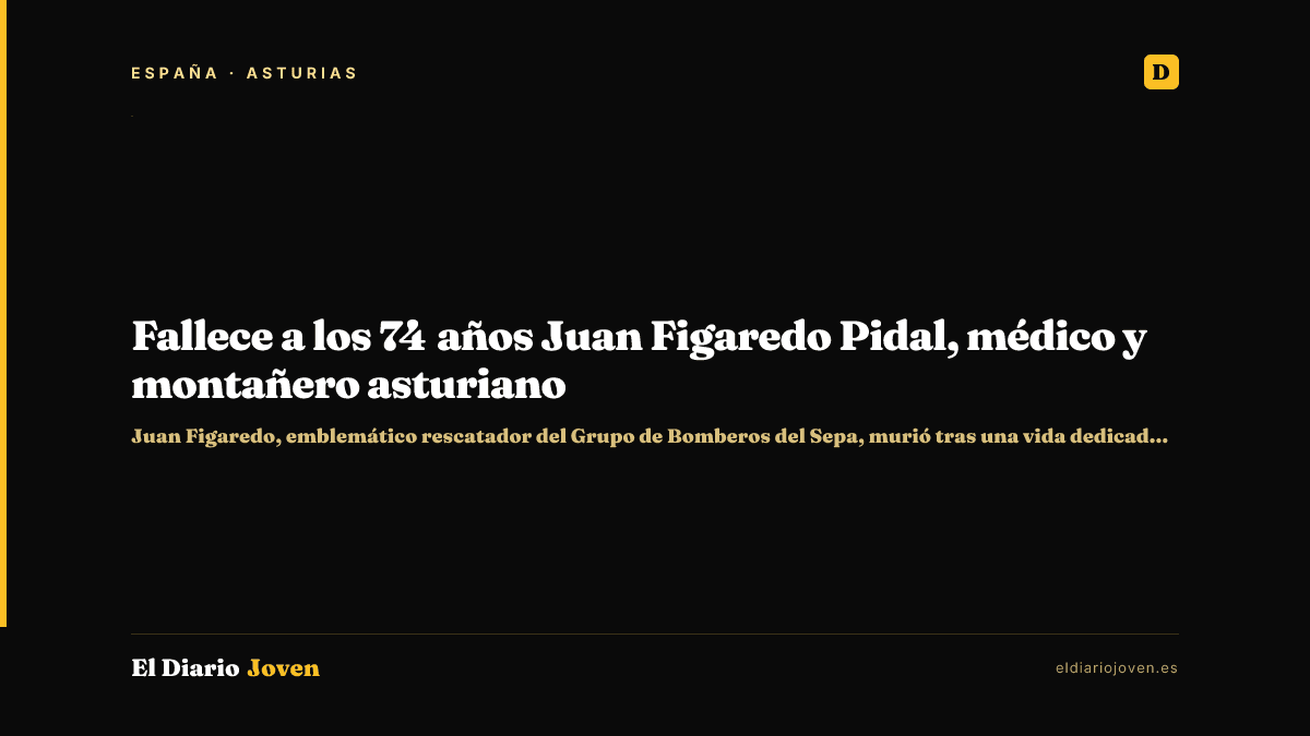 Fallece a los 74 años Juan Figaredo Pidal, médico y montañero asturiano