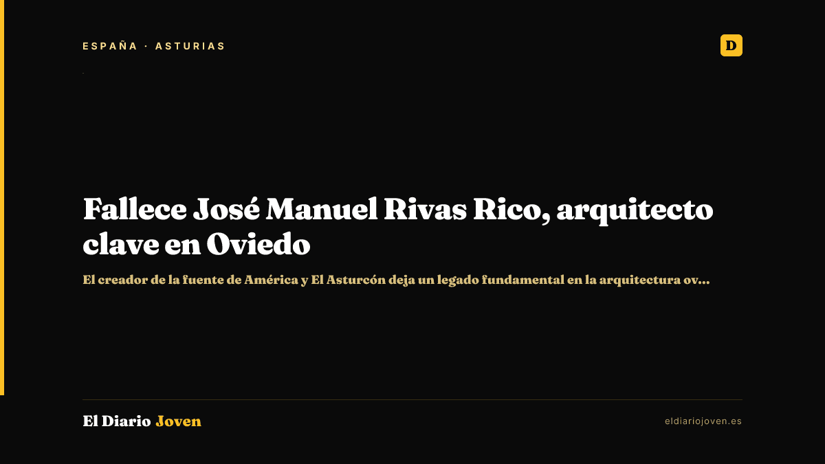 Fallece José Manuel Rivas Rico, arquitecto clave en Oviedo