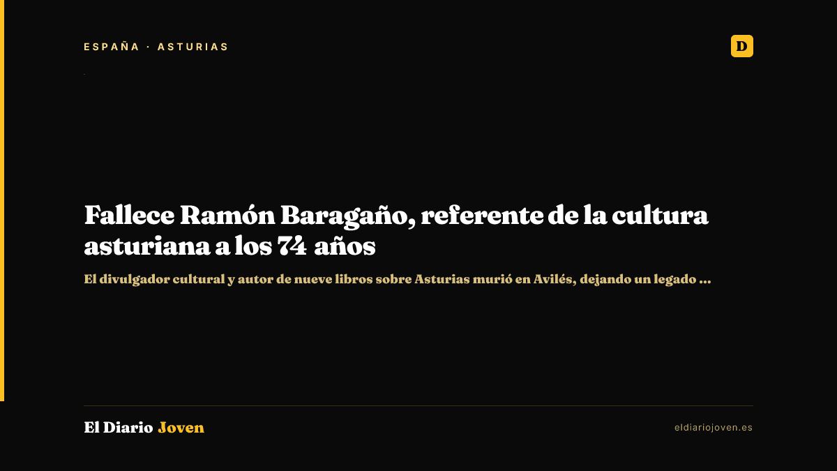 Fallece Ramón Baragaño, referente de la cultura asturiana a los 74 años