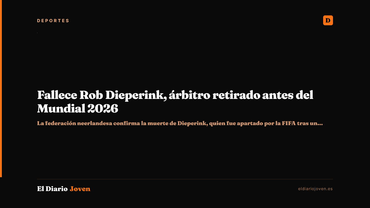 Fallece Rob Dieperink, árbitro retirado antes del Mundial 2026