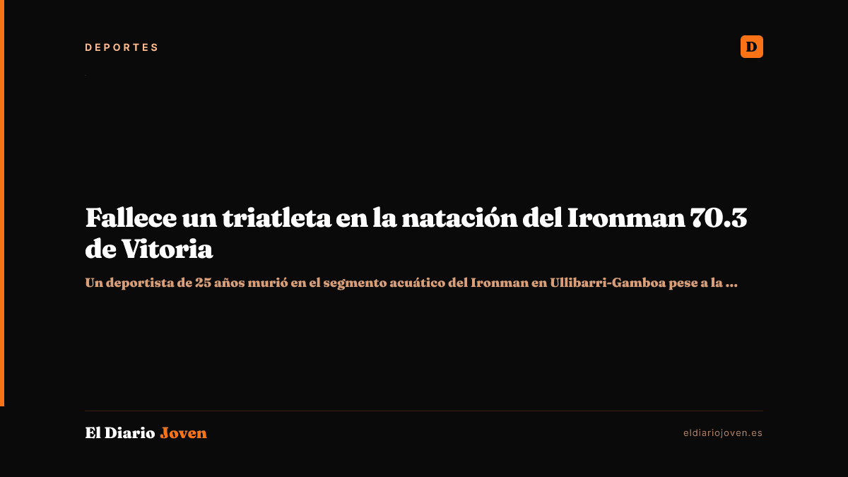 Fallece un triatleta en la natación del Ironman 70.3 de Vitoria