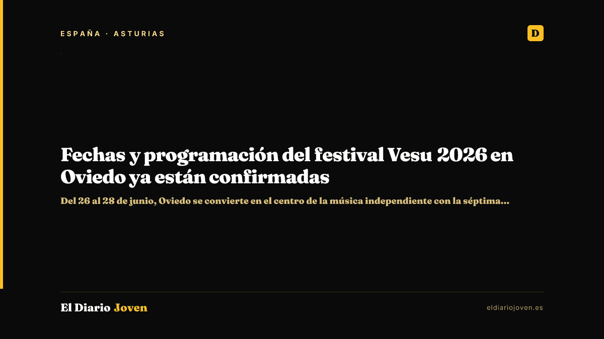 Fechas y programación del festival Vesu 2026 en Oviedo ya están confirmadas