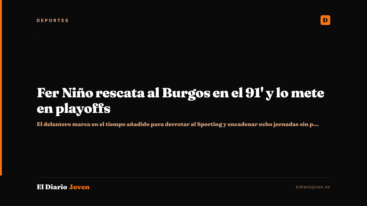 Fer Niño rescata al Burgos en el 91' y lo mete en playoffs