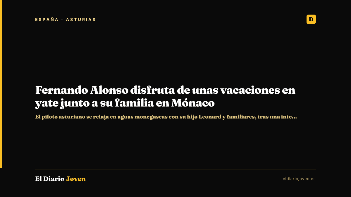 Fernando Alonso disfruta de unas vacaciones en yate junto a su familia en Mónaco